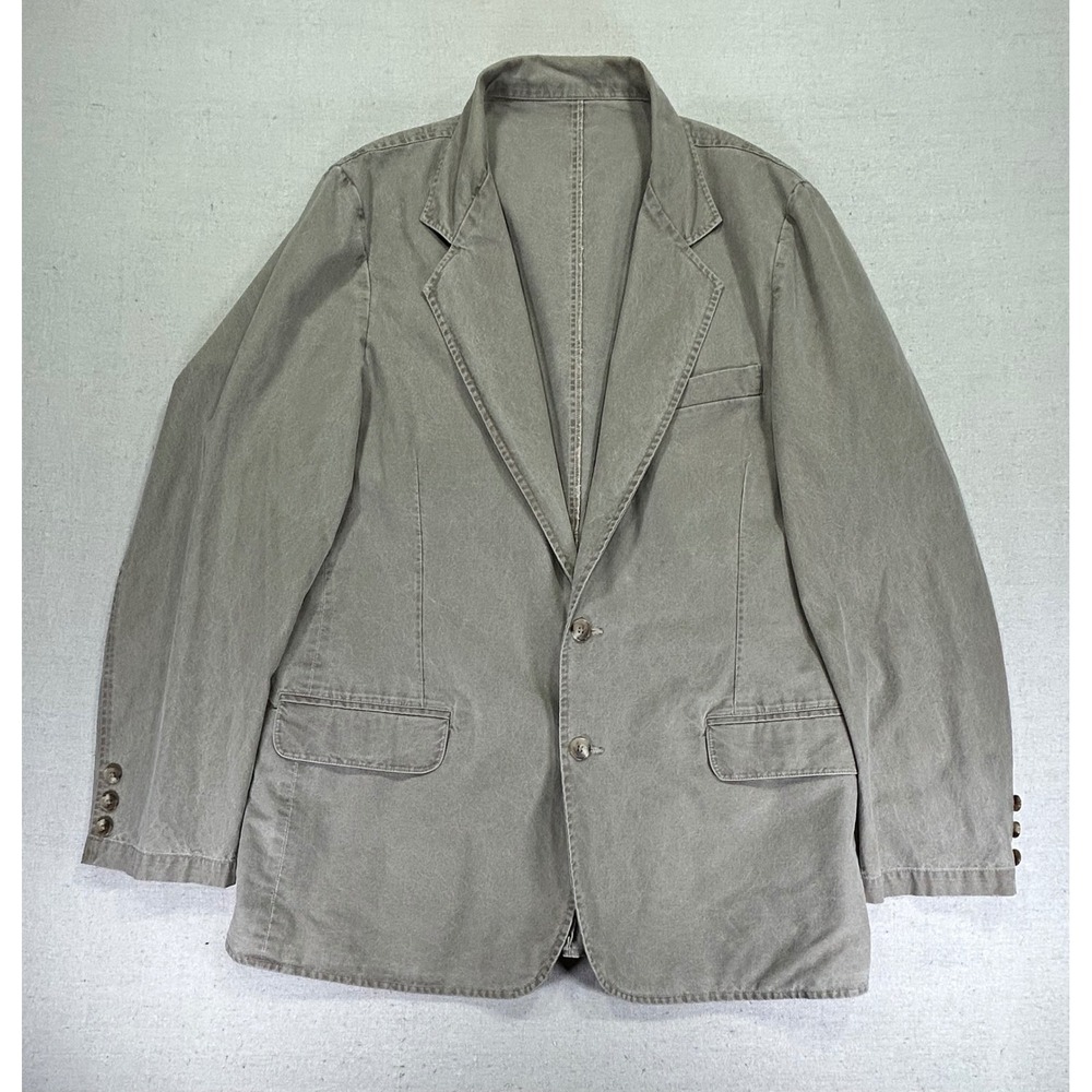 Vintage L.L. Bean Men's 44 Light‎ Khaki Canvas Field Blazer Sport Coat Jacket